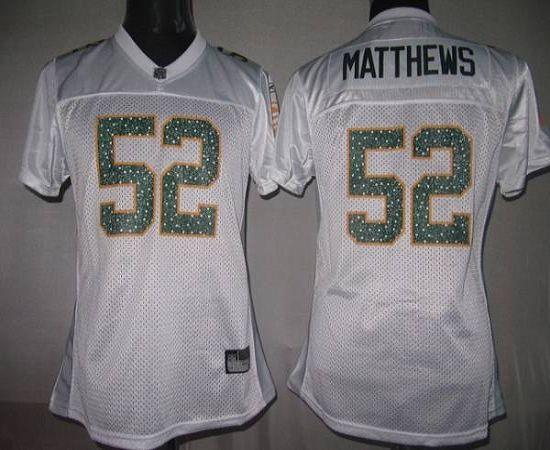 Packers #52 Clay Matthews White Women's Sweetheart Stitched NFL Jersey - Click Image to Close